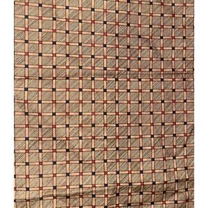 Vintage Cotton Fabric with Classic Grid Pattern